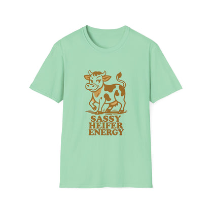 Sassy Heifer Energy T-Shirt, Funny Cow Shirt, Unisex Graphic Tee, Animal Lover Gift, Farm Life Apparel, Country Humor Fashion