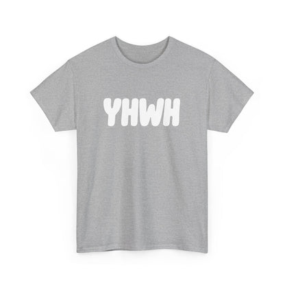 YHWH Unisex Heavy Cotton Tee, Spiritual T-Shirt, Casual Wear, Gift for Him/Her, Faith-Based Apparel, Trendy Everyday Tee