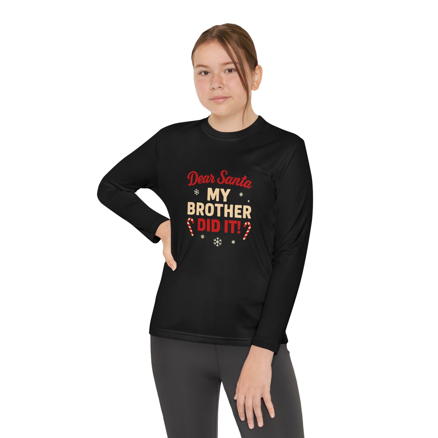 Dear Santa My Brother Did It Kids' Long Sleeve Christmas Tee