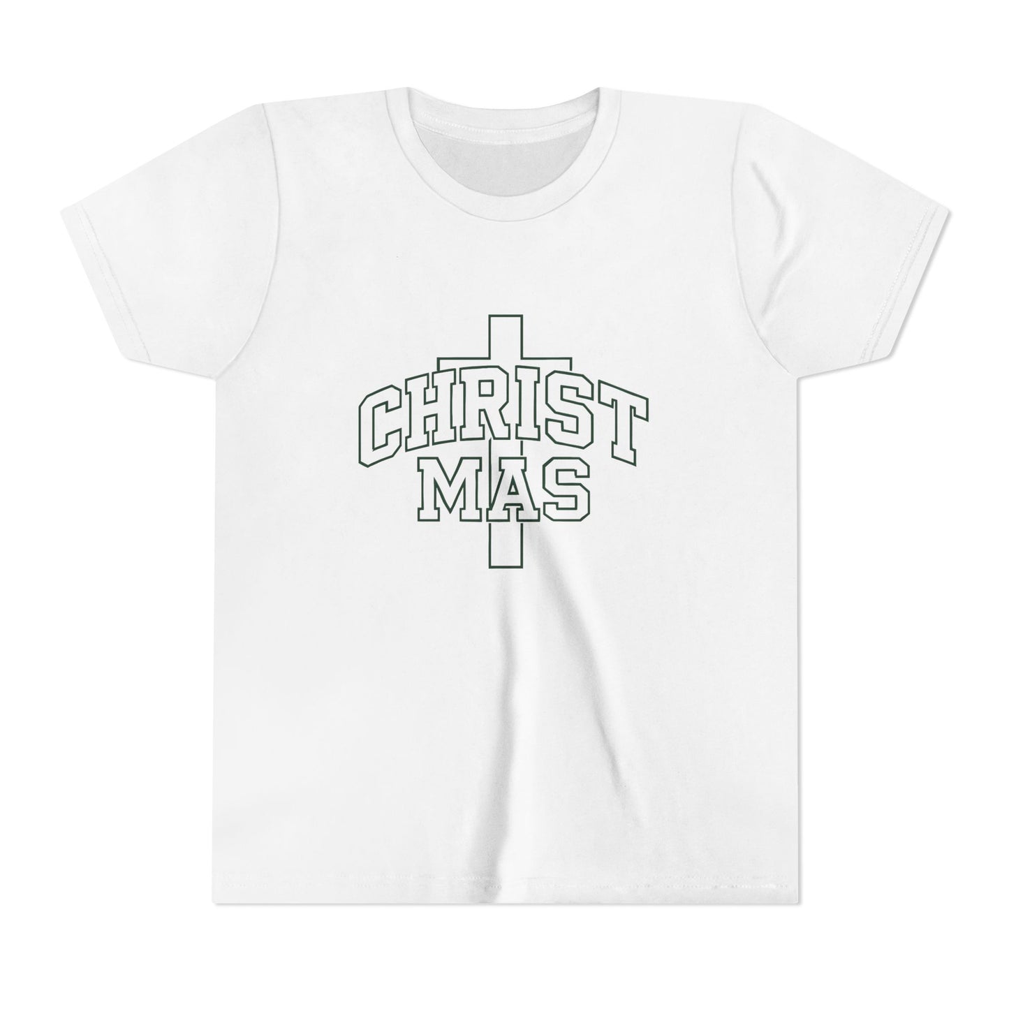 Youth Christmas Cross Tee - Kids Holiday Graphic Tee