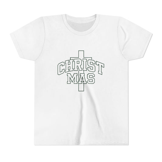 Youth Christmas Cross Tee - Kids Holiday Graphic Tee