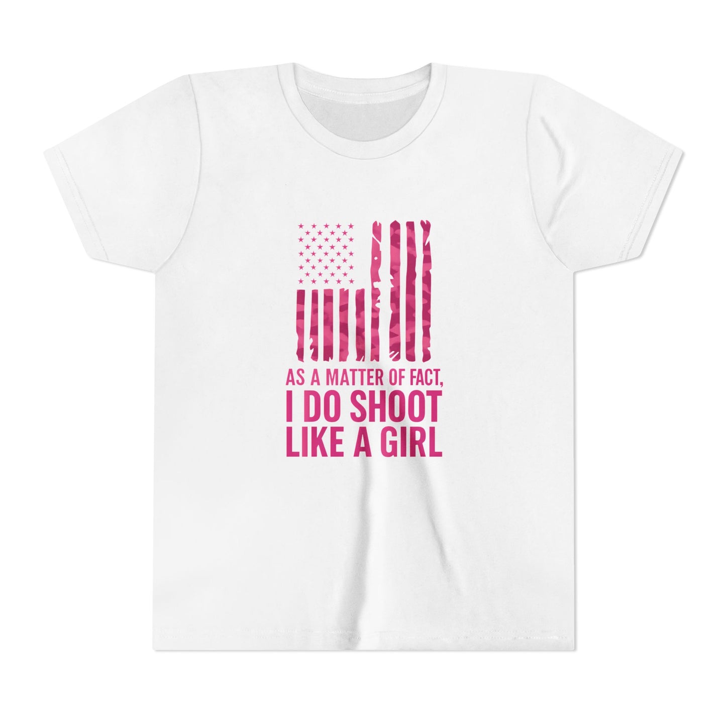 Patriotic Youth Tee: Empowering Short Sleeve T-Shirt for Girls, Perfect for Independence Day, Fun, Sporty, Family Events, Gift Ideas