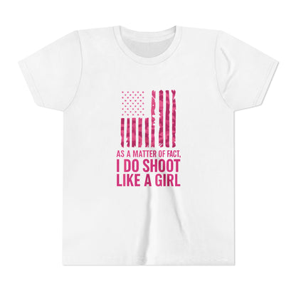 Patriotic Youth Tee: Empowering Short Sleeve T-Shirt for Girls, Perfect for Independence Day, Fun, Sporty, Family Events, Gift Ideas
