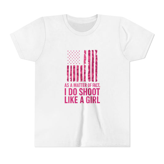 Patriotic Youth Tee: Empowering Short Sleeve T-Shirt for Girls, Perfect for Independence Day, Fun, Sporty, Family Events, Gift Ideas