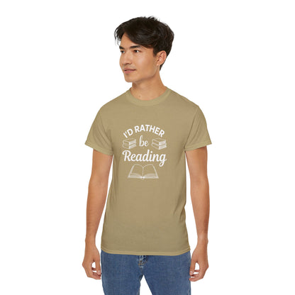 Reading Lover T-Shirt — "I'd Rather Be Reading" Graphic Tee for Bookworms
