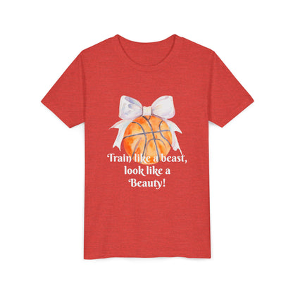 Basketball Motivational Tee for Kids, Youth Athletic Shirt, Sporty Fashion for Girls, Team Spirit Wear, Unique Gift for Young Athletes