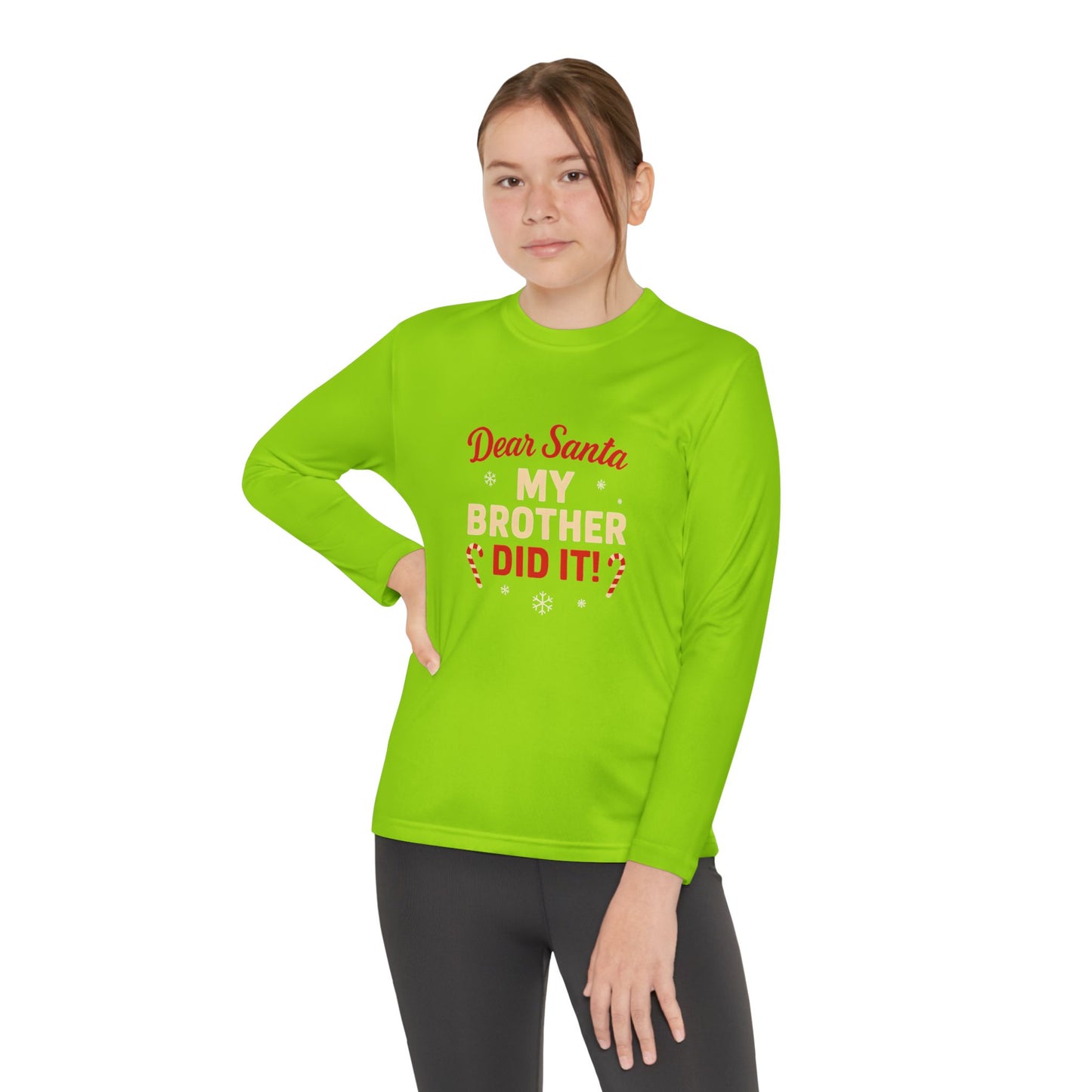 Dear Santa My Brother Did It Kids' Long Sleeve Christmas Tee