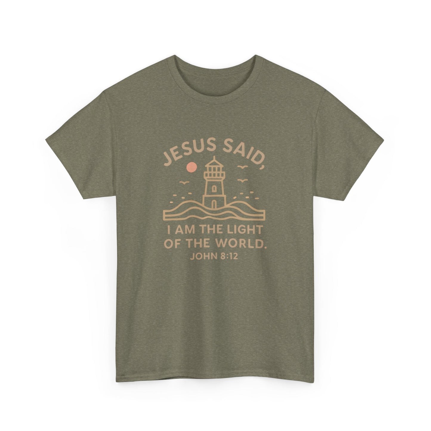 Unisex Cotton Tee with Inspirational Jesus Quote, Christian Faith T-Shirt, Light of the World Shirt for Believers, Spiritual Apparel, [...]