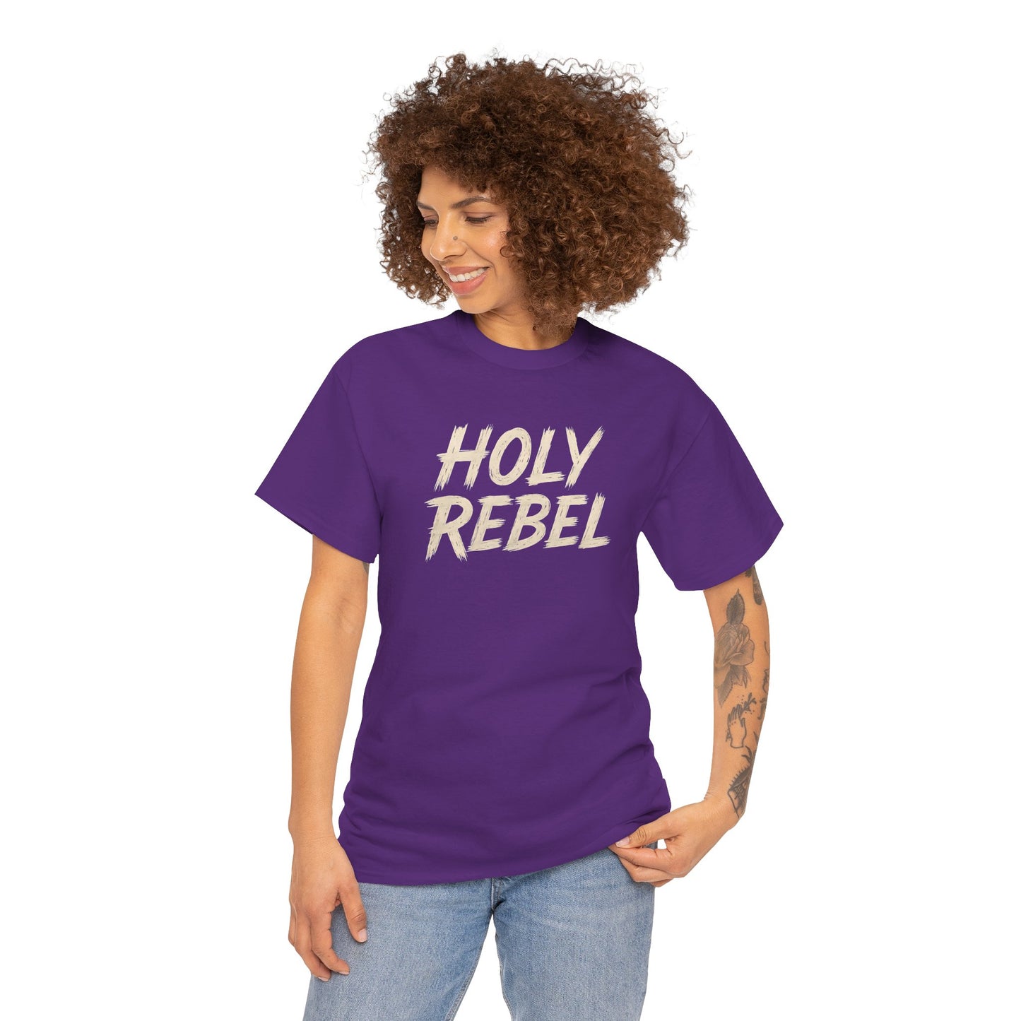 Holy Rebel Unisex Heavy Cotton Tee, Inspirational Christian T-Shirt, Unique Gift for Rebels, Faith-Based Apparel, Motivational Quote [...]
