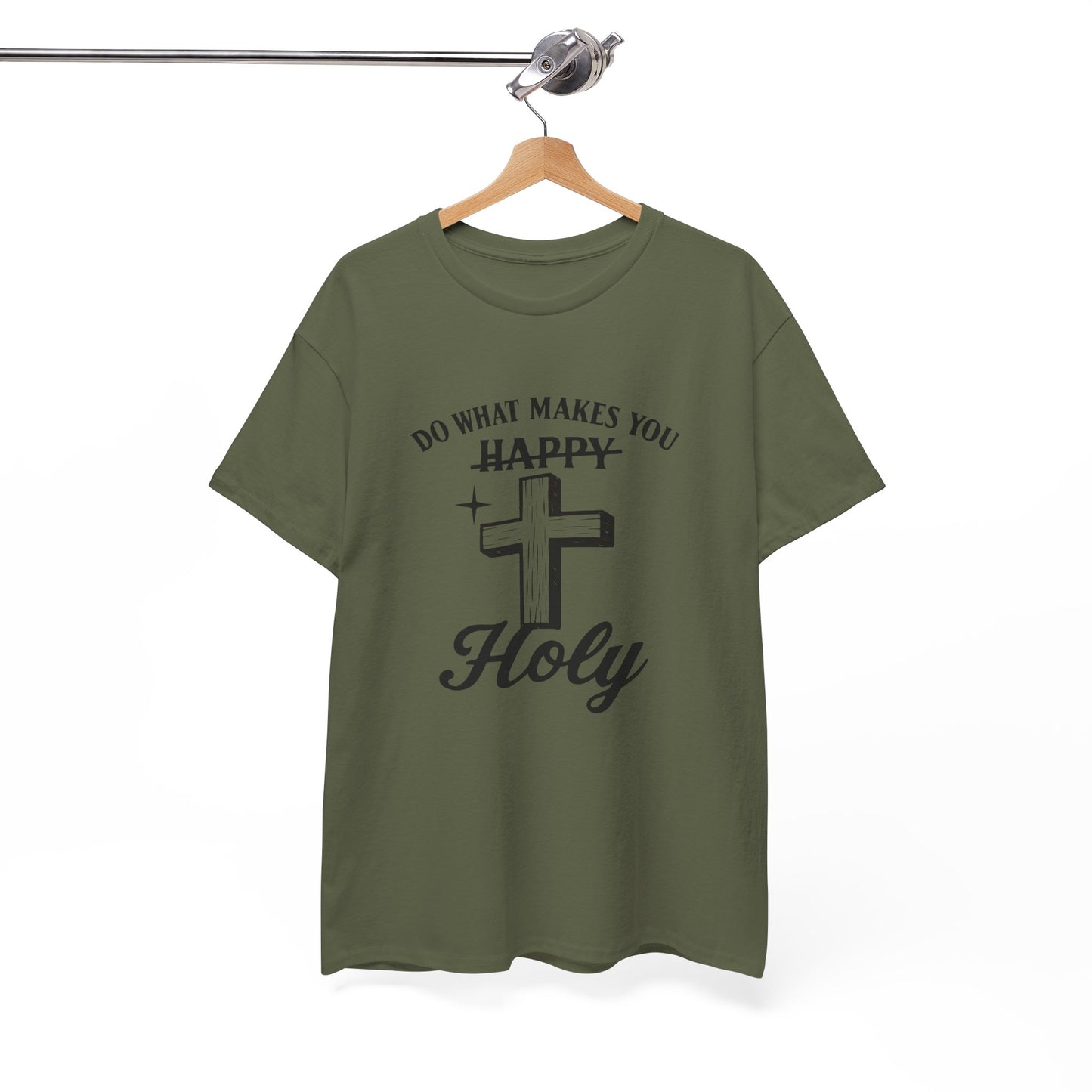 Happy Holy Unisex Heavy Cotton Tee - Inspirational Shirt, Faith-based Clothing, Church Event Tee, Gift for Friends, Casual Wear