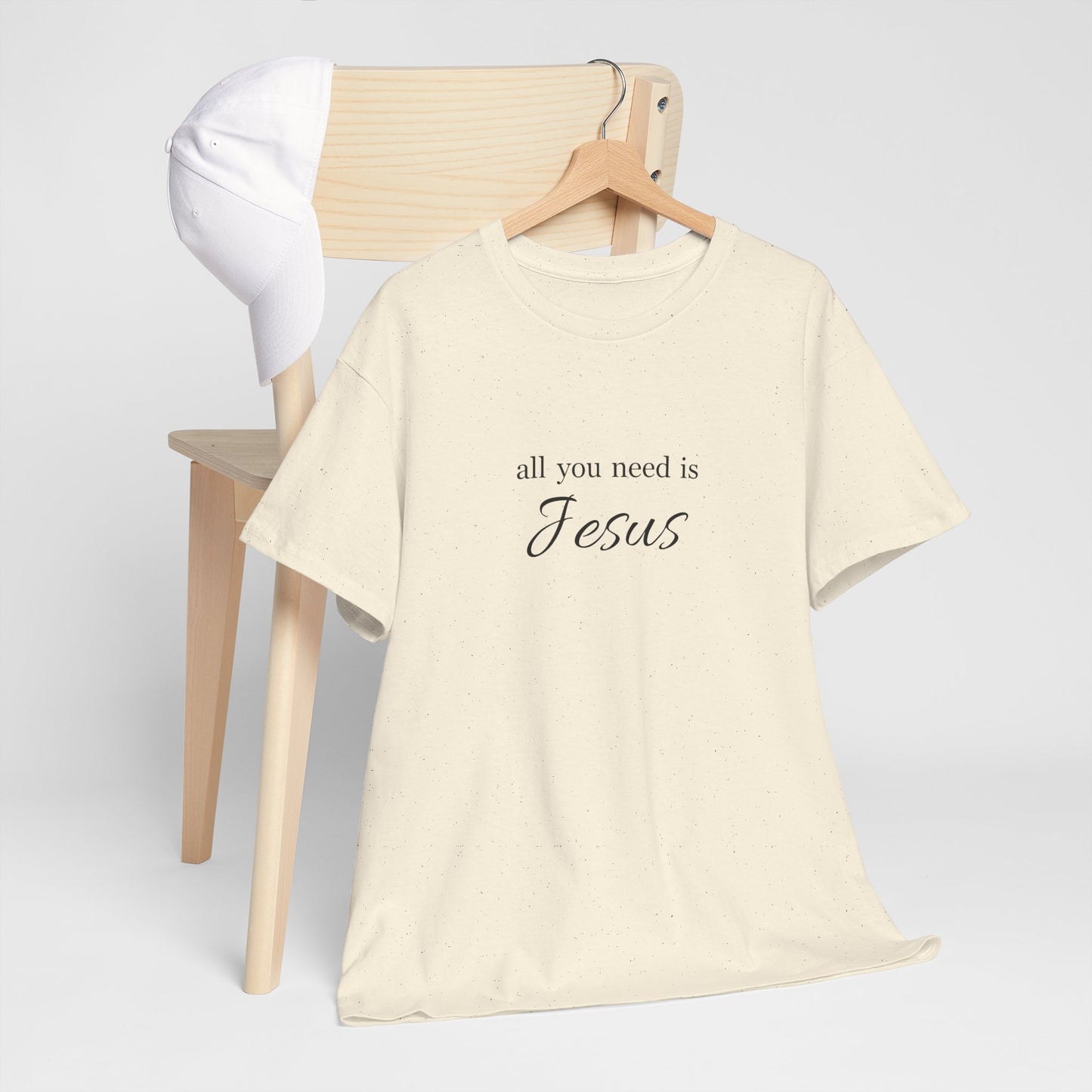 Unisex Heavy Cotton Tee - All You Need is Jesus, Inspirational Shirt, Faith-Based Gift, Christian Apparel, Religious T-Shirt