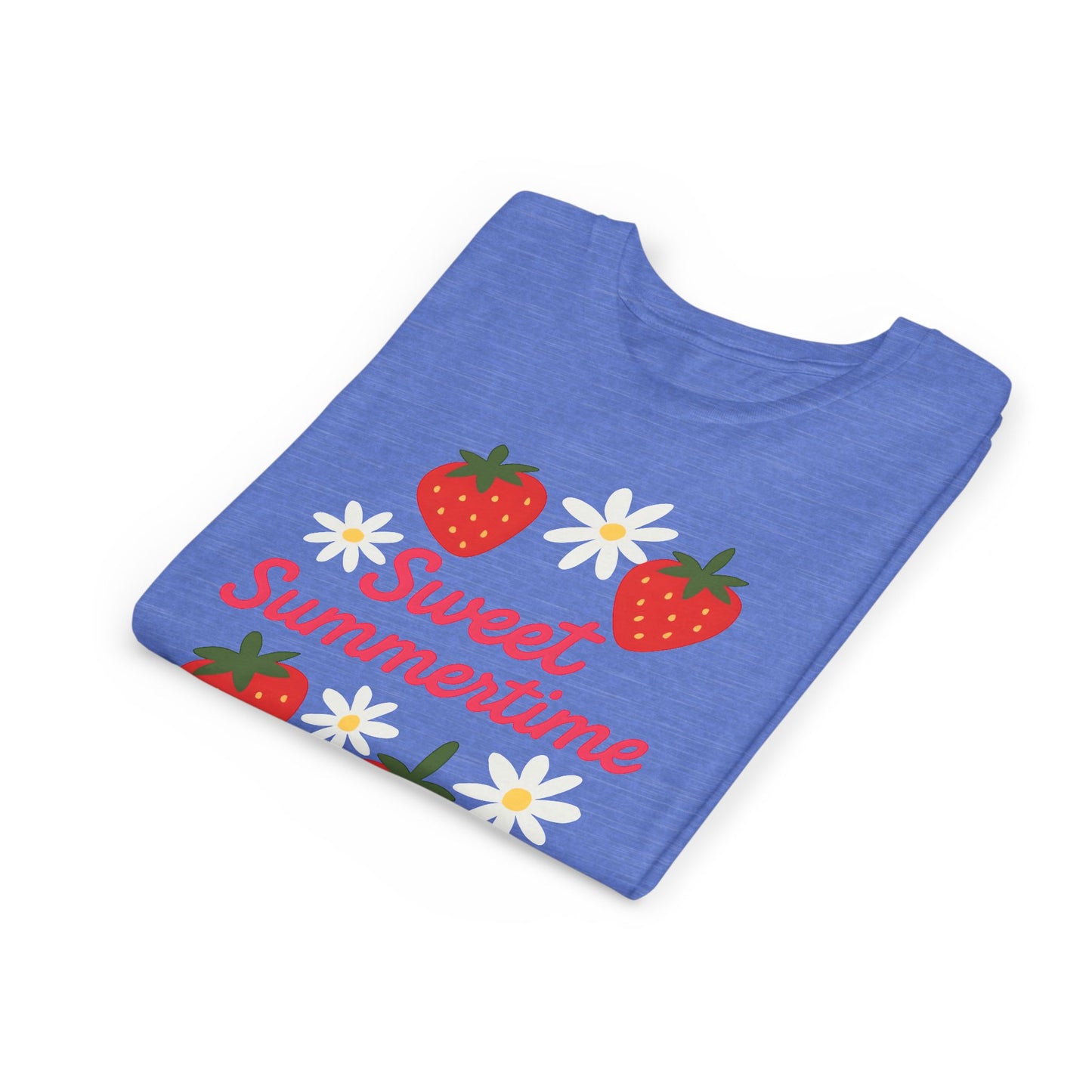 Sweet Summertime Youth Tee, Kids Summer Shirt, Strawberry Graphic Tee, Fun Gift for Children, Seasonal Apparel