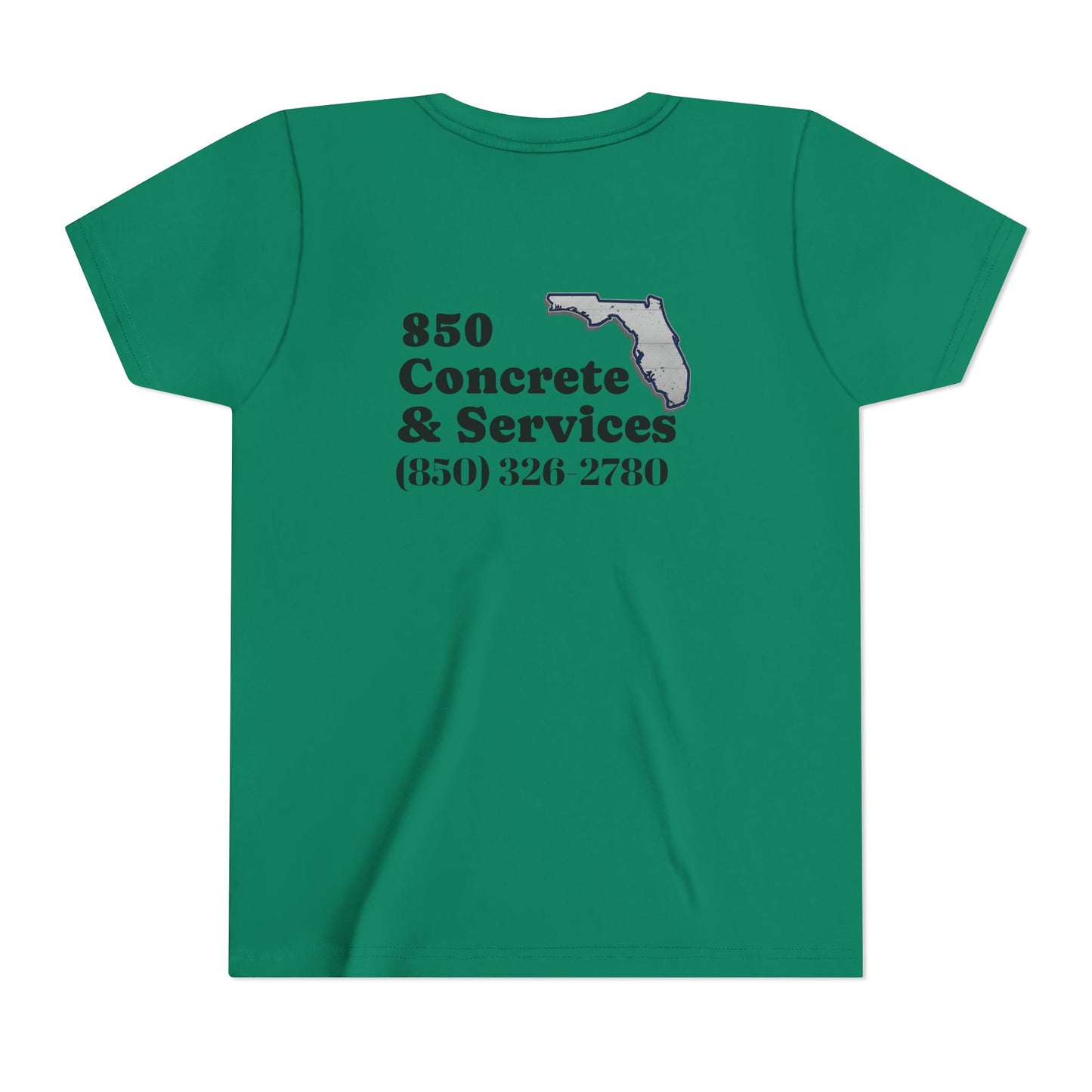 850 Concrete Services Youth Tee, Kid's Casual Shirt, Florida State Pride, Gift for Builders, Summer Wear, Handmade Tee