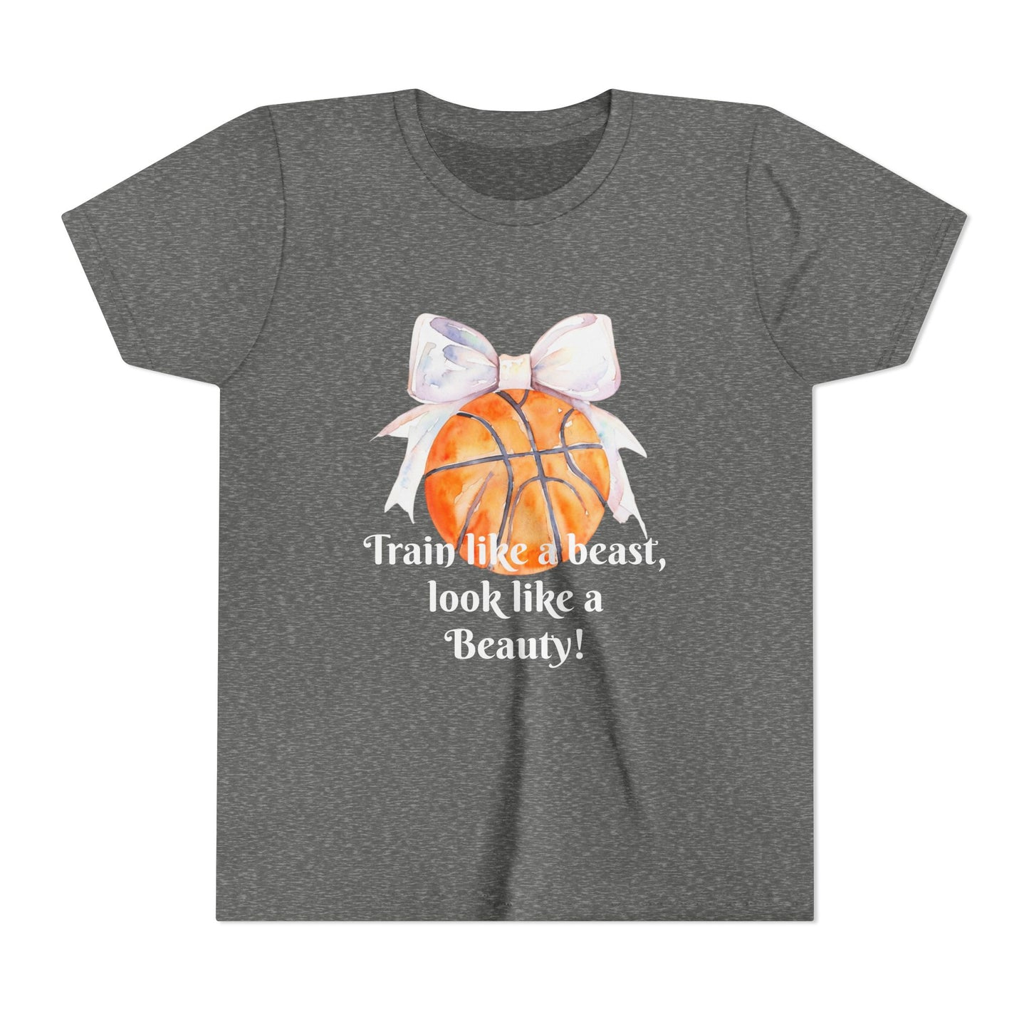 Basketball Motivational Tee for Kids, Youth Athletic Shirt, Sporty Fashion for Girls, Team Spirit Wear, Unique Gift for Young Athletes