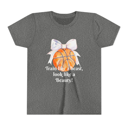 Basketball Motivational Tee for Kids, Youth Athletic Shirt, Sporty Fashion for Girls, Team Spirit Wear, Unique Gift for Young Athletes