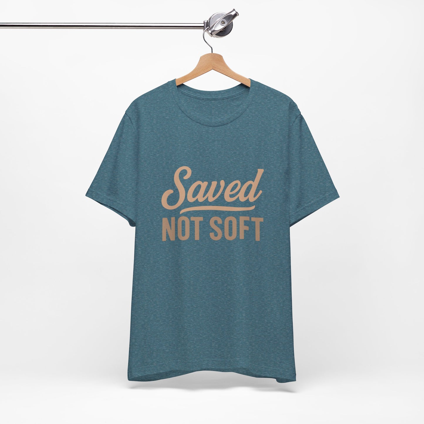 Saved Not Soft T-Shirt, Faith Tee, Christian Apparel, Casual Wear, Gift for Him, Everyday Style