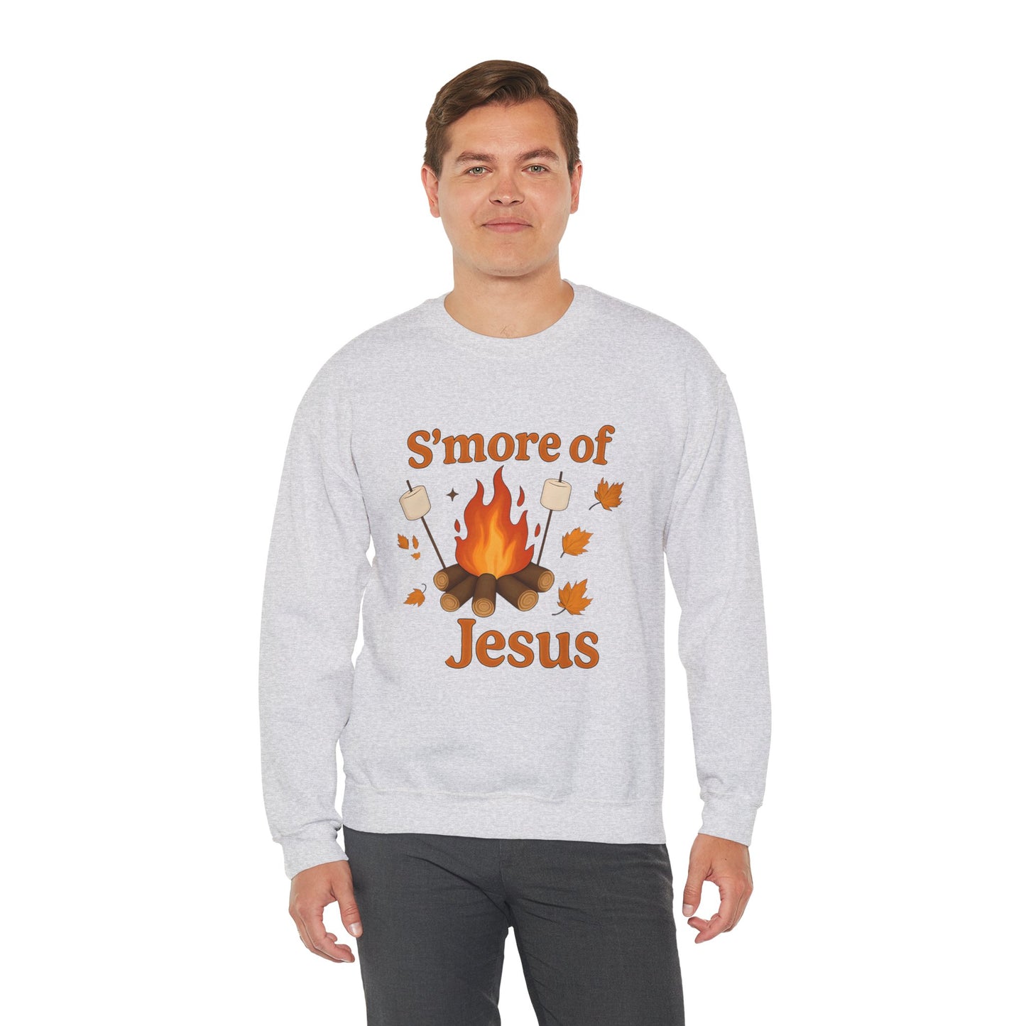 Cozy Autumn Crewneck Sweatshirt - S'more of Jesus, Fall Fashion, Religious Gift, Christian Apparel, Harvest Celebration, Thanksgiving