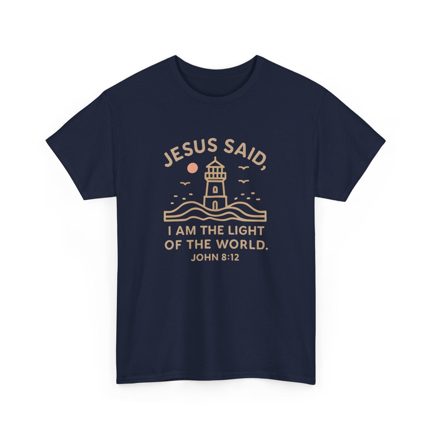 Unisex Cotton Tee with Inspirational Jesus Quote, Christian Faith T-Shirt, Light of the World Shirt for Believers, Spiritual Apparel, [...]