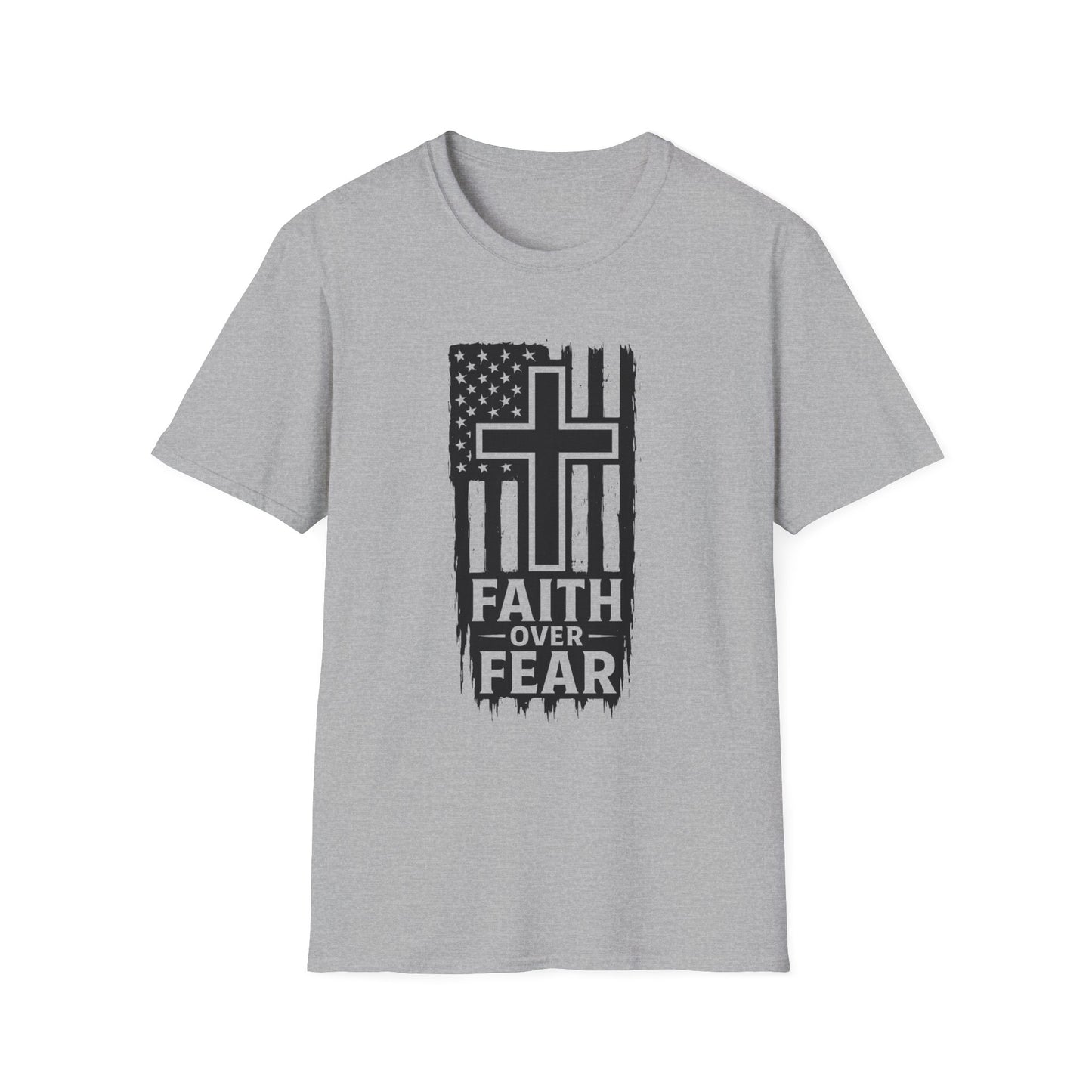 Faith Over Fear Unisex Softstyle T-Shirt - Inspirational Tee for Christians, Everyday Wear, Gifts for Him/Her, Faith-Based Apparel