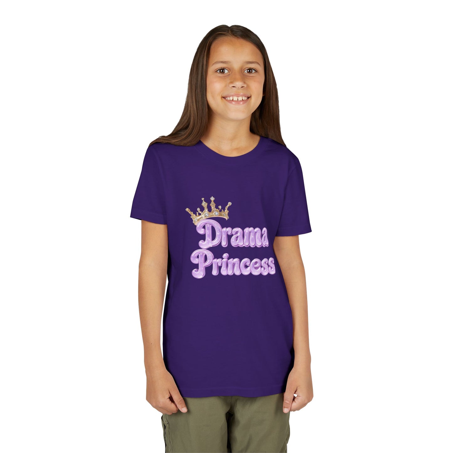 Drama Princess Youth Tee, Cute Kids T-Shirt, Birthday Gift for Girls, Playful Summer Tee, Princess-Themed Apparel