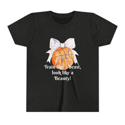 Basketball Motivational Tee for Kids, Youth Athletic Shirt, Sporty Fashion for Girls, Team Spirit Wear, Unique Gift for Young Athletes