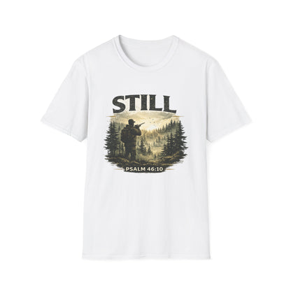 Still Psalm 46:10 T-Shirt — Rustic Outdoors Christian Faith Tee