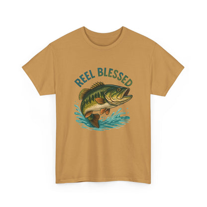Reel Blessed Fishing Tee, Unisex Cotton Shirt, Perfect Gift for Anglers, Ideal for Fishing Trips, Casual Wear, Outdoor Adventures
