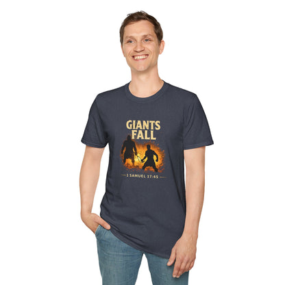 Giants Fall T-Shirt – 1 Samuel 17:45 Christian Faith Tee