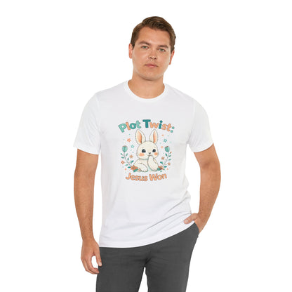 Easter Bunny 'Plot Twist: Jesus Won' Graphic Tee