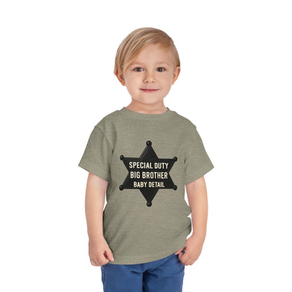 Big Brother Toddler Tee, Special Duty Sheriff Shirt, Kids Birthday Gift, Baby Announcement Outfit, Fun Family Tee
