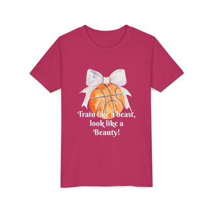 Basketball Motivational Tee for Kids, Youth Athletic Shirt, Sporty Fashion for Girls, Team Spirit Wear, Unique Gift for Young Athletes