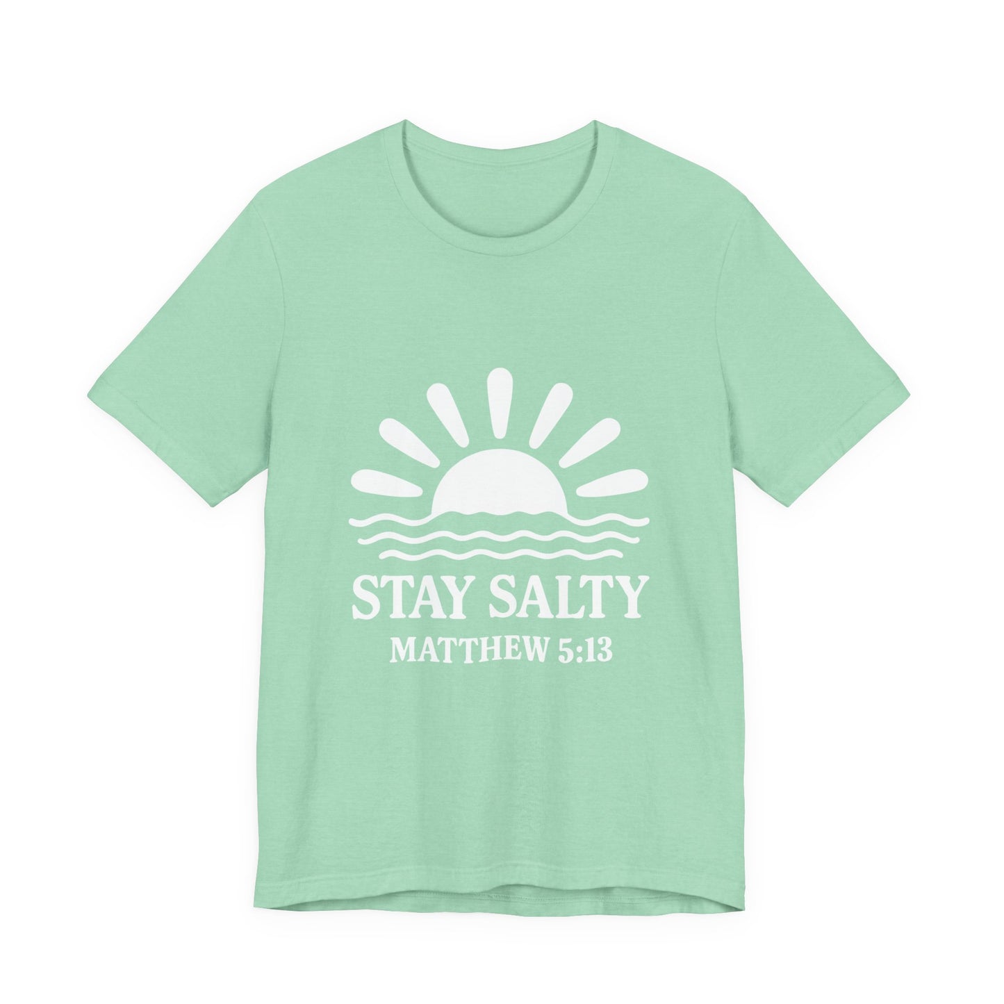 Stay Salty Unisex Short Sleeve Tee - Perfect for Beach Days, Casual Outings, Gifts, Summer Vibes, Bible Verse Apparel