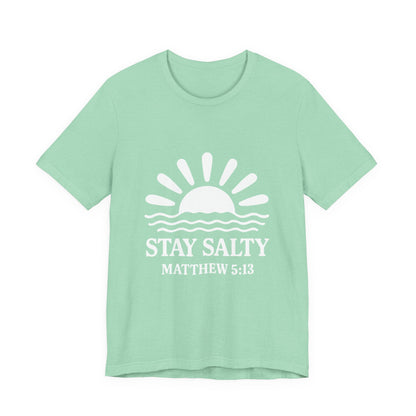 Stay Salty Unisex Short Sleeve Tee - Perfect for Beach Days, Casual Outings, Gifts, Summer Vibes, Bible Verse Apparel