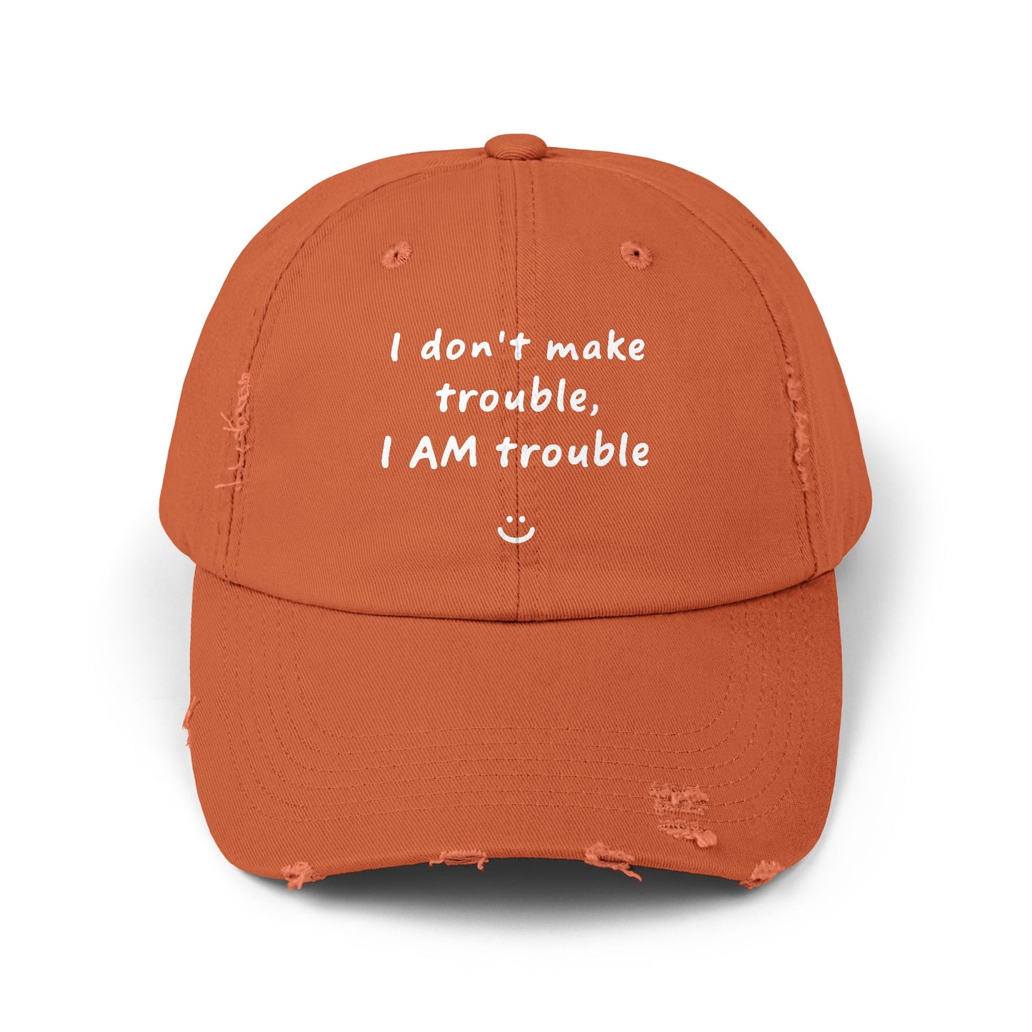 Trendy Distressed Cap with Fun Quote, Casual Hat, Gift for Him/Her, Fashion Accessory, Everyday Wear, Adjustable Baseball Cap