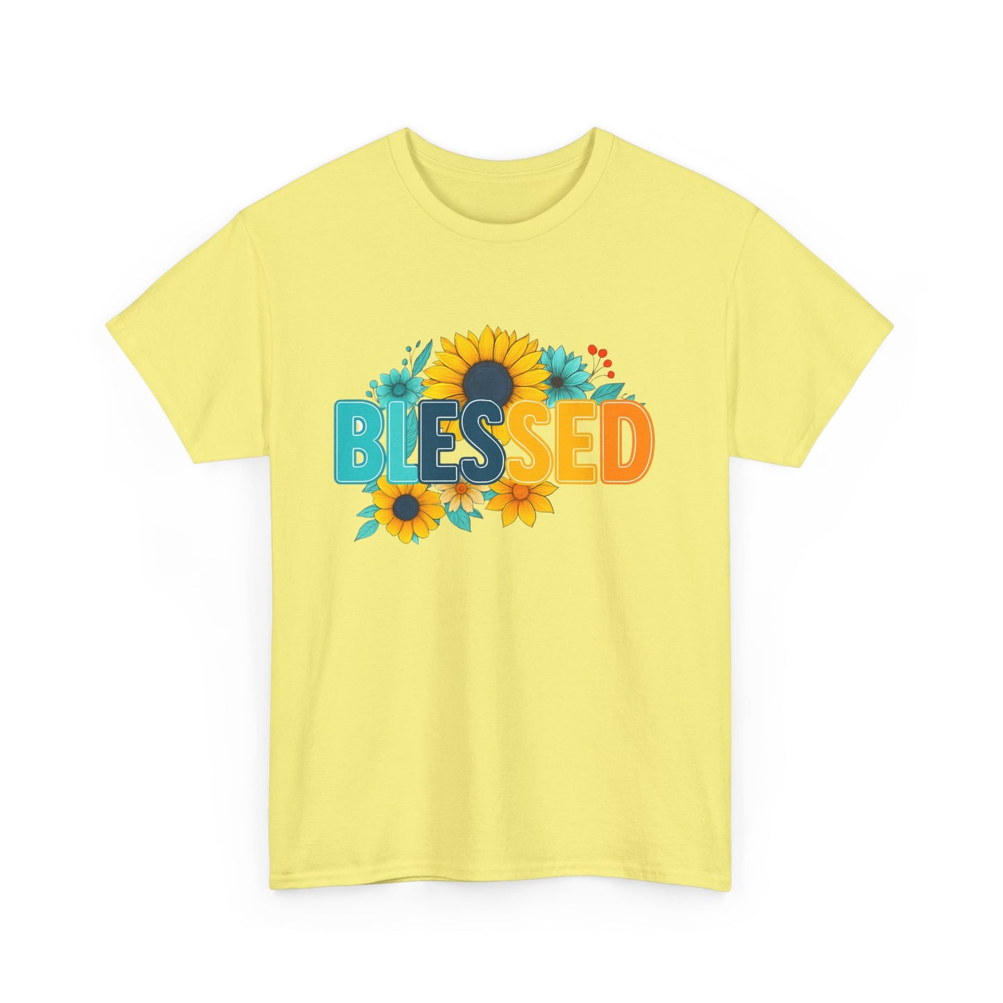 Blessed Sunflower Unisex Tee, Inspirational Shirt, Casual Gift, Everyday Wear, Spring Fashion, Faith-Based Apparel
