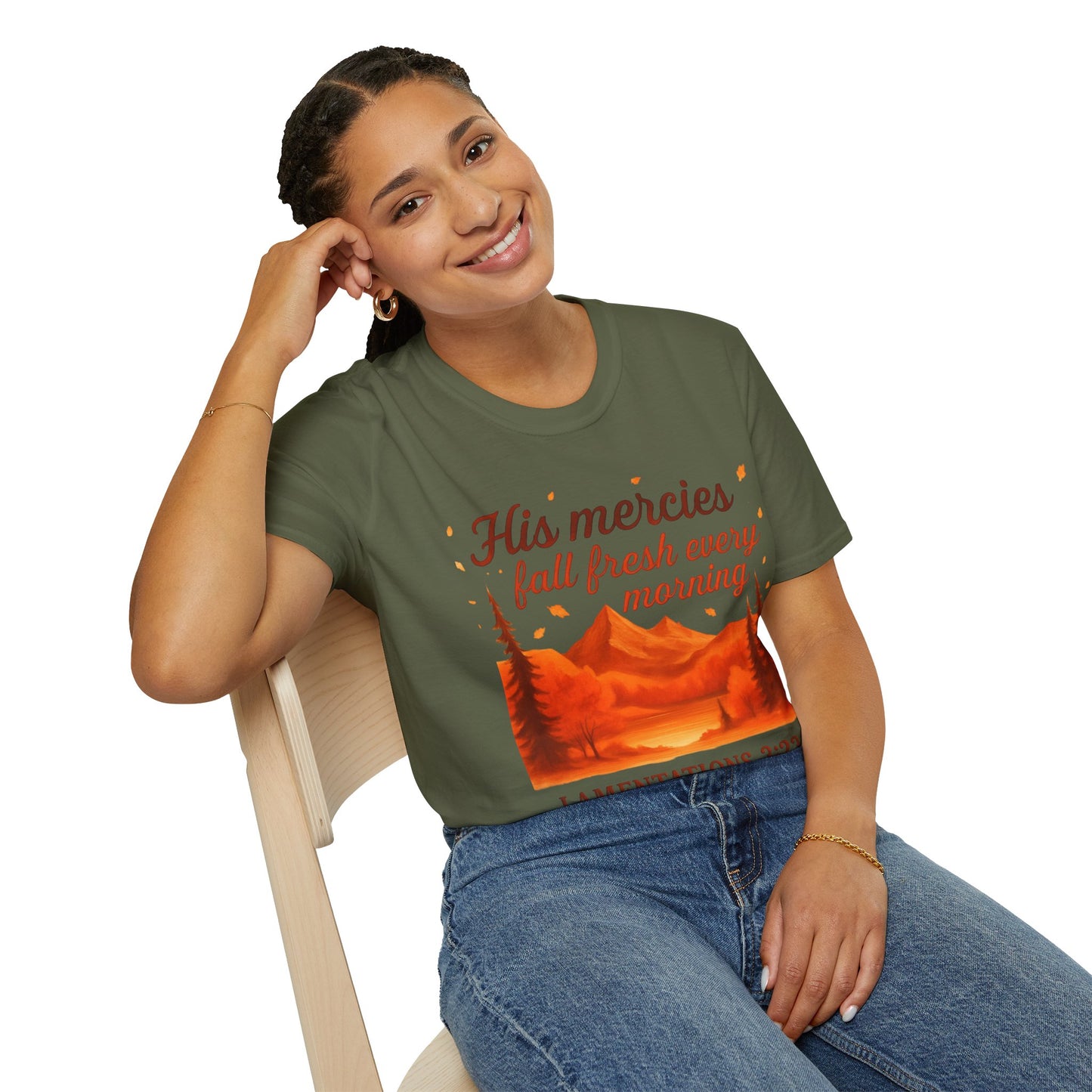 Inspirational Nature Graphic Tee, Bible Verse T-Shirt, Faith Apparel, Unisex Spiritual Shirt, Daily Motivation Top