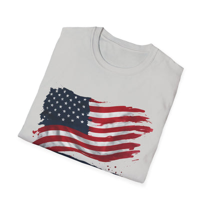 Patriotic Unisex T-Shirt with American Flag Design - Perfect for Independence Day, Memorial Day, Summer Picnics, Casual Wear, Gifts