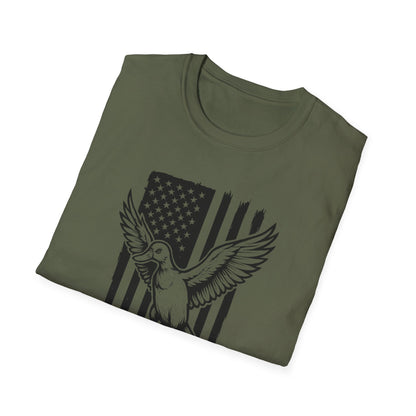 Patriotic Duck T-Shirt - Unisex Softstyle Tee, Perfect for Independence Day, Casual Wear, Gifts for Bird Lovers, USA Pride Apparel