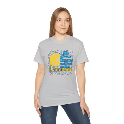 Life Gives Lemons Tee, Positive Quote T-Shirt, Unisex Cotton Shirt, Inspirational Gift, Casual Summer Wear, Lemonade Theme