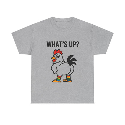 Funny Chicken Graphic Tee, What's Up? Shirt, Cute Animal T-Shirt, Perfect for Gifts, Casual Wear, Humor Apparel