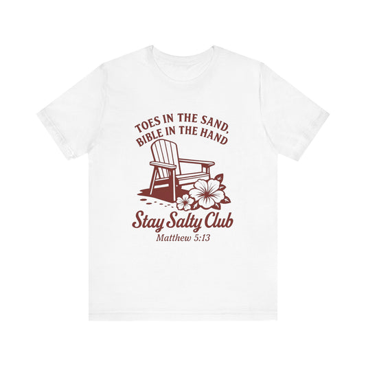 Cozy Coastal Tee - Stay Salty Club Shirt, Beach Vibes, Inspirational Quotes T-Shirt, Religious Gift, Summer Fashion