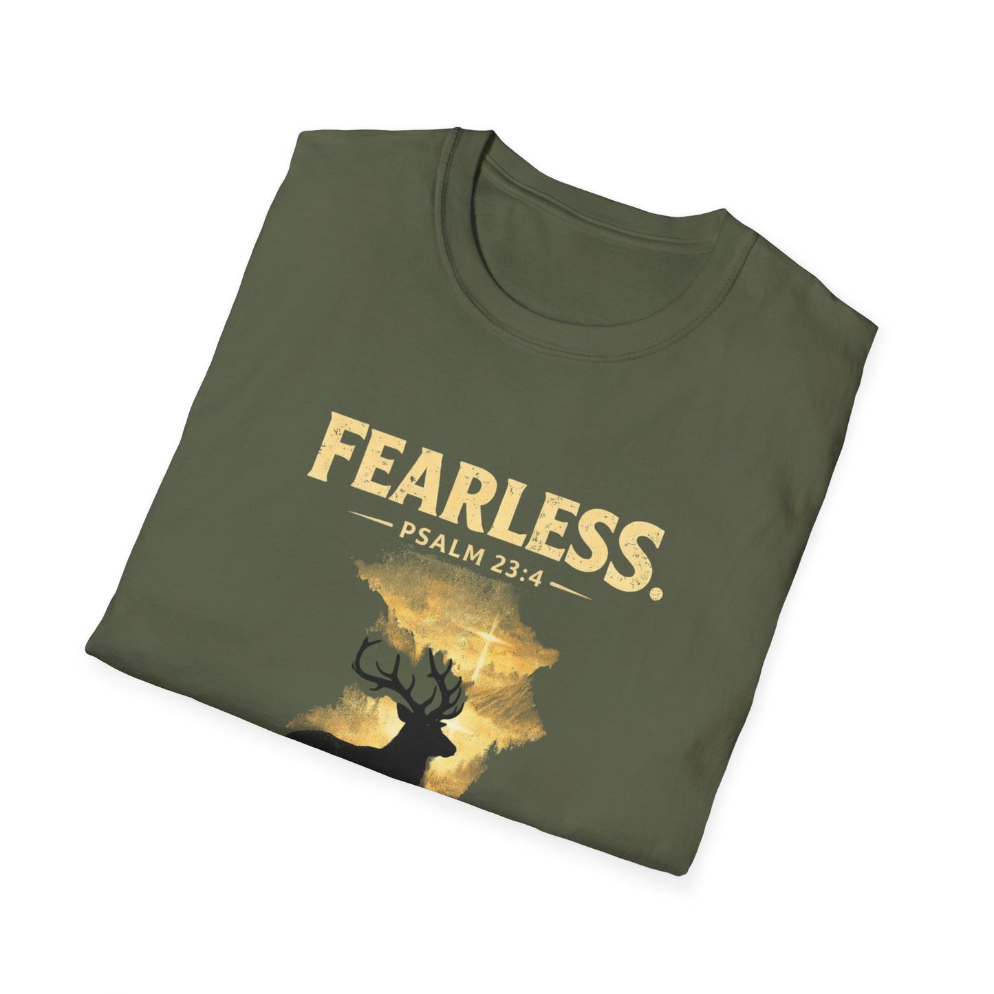 Fearless Psalm T-Shirt — Christian Faith Deer Graphic Tee