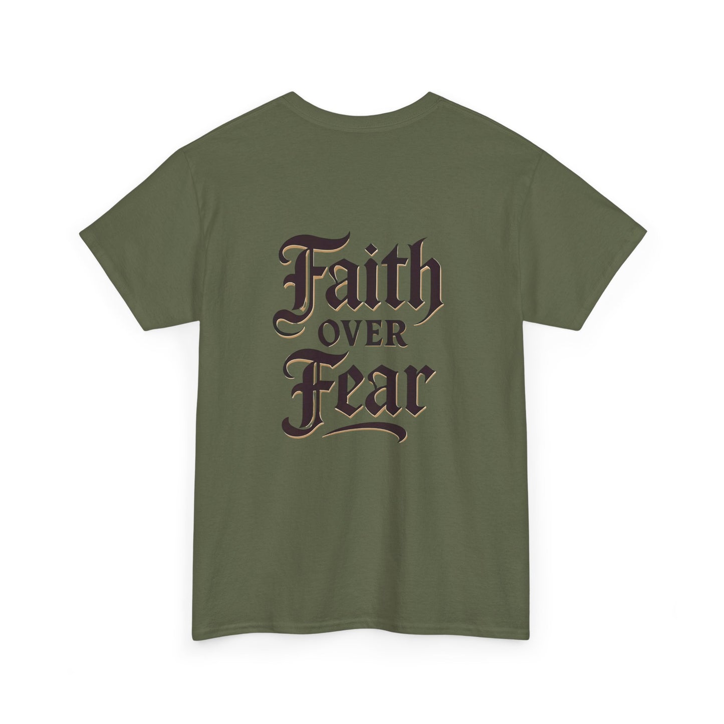 Faith Over Fear Unisex Heavy Cotton Tee | Inspirational Apparel, Motivational Shirt, Everyday Wear, Gift for Him/Her, Casual Tee