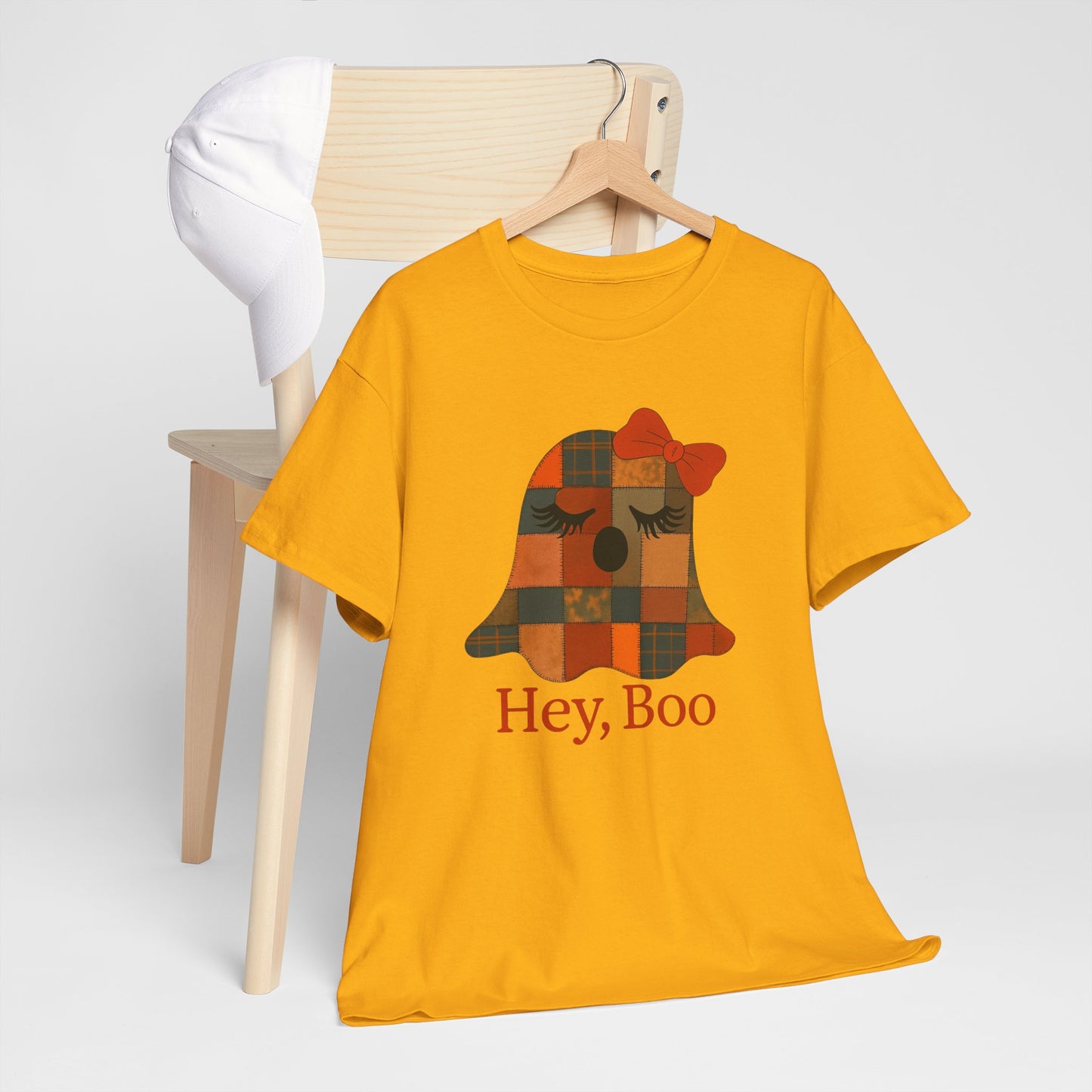 Hey Boo Halloween Tee, Unisex Cotton Shirt for Ghost Lovers, Spooky Apparel, Cute Halloween Gift, Trick or Treat Shirt