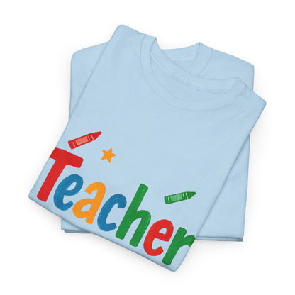 Colorful Teacher Appreciation Unisex Heavy Cotton Tee - Gifts for Educators, Back to School, Classroom, Birthday, Fun Teacher Shirt