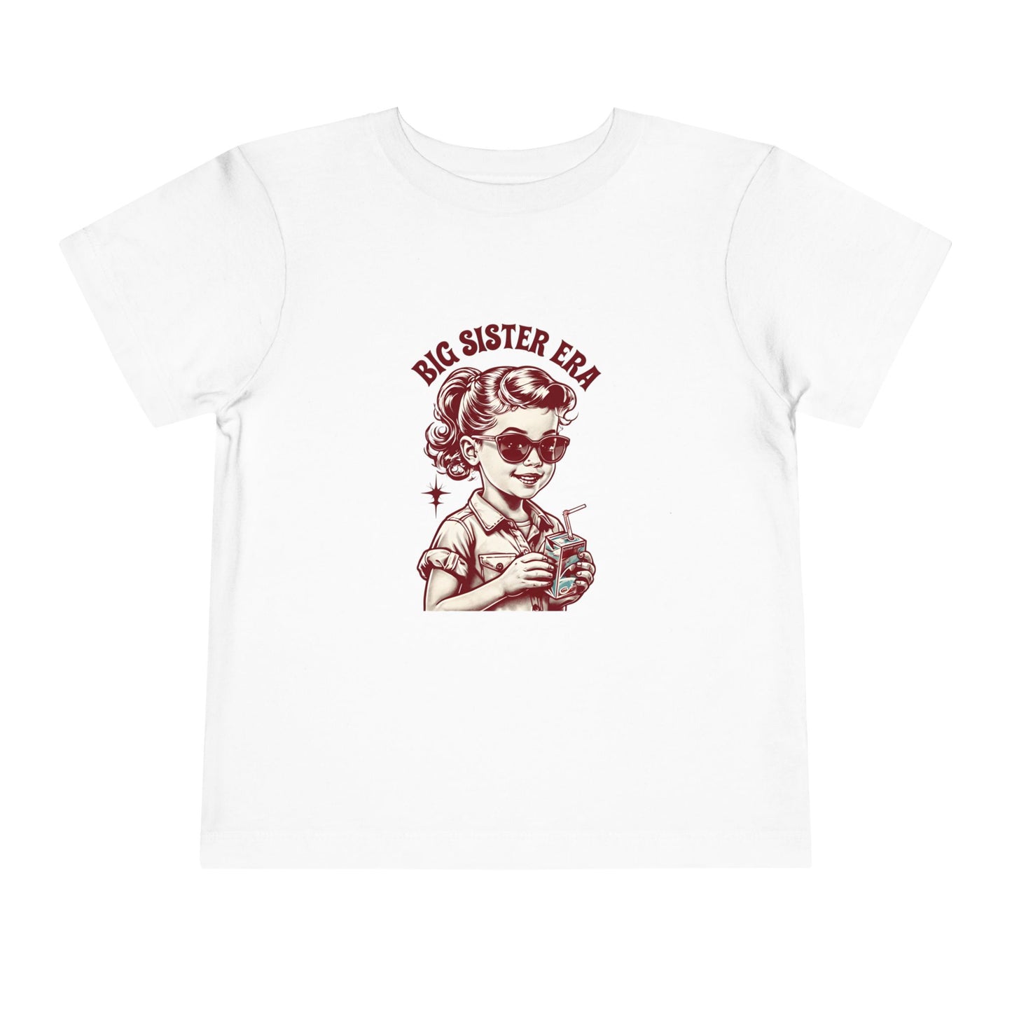 Cute Toddler Short Sleeve Tee - Big Sister Era Shirt for Proud Siblings, Birthday Gift, Family Gatherings, Fun Summer Wear, Toddler Outfit