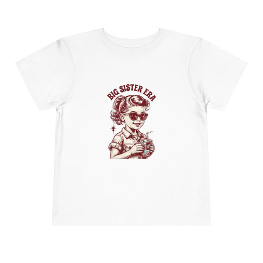 Cute Toddler Short Sleeve Tee - Big Sister Era Shirt for Proud Siblings, Birthday Gift, Family Gatherings, Fun Summer Wear, Toddler Outfit