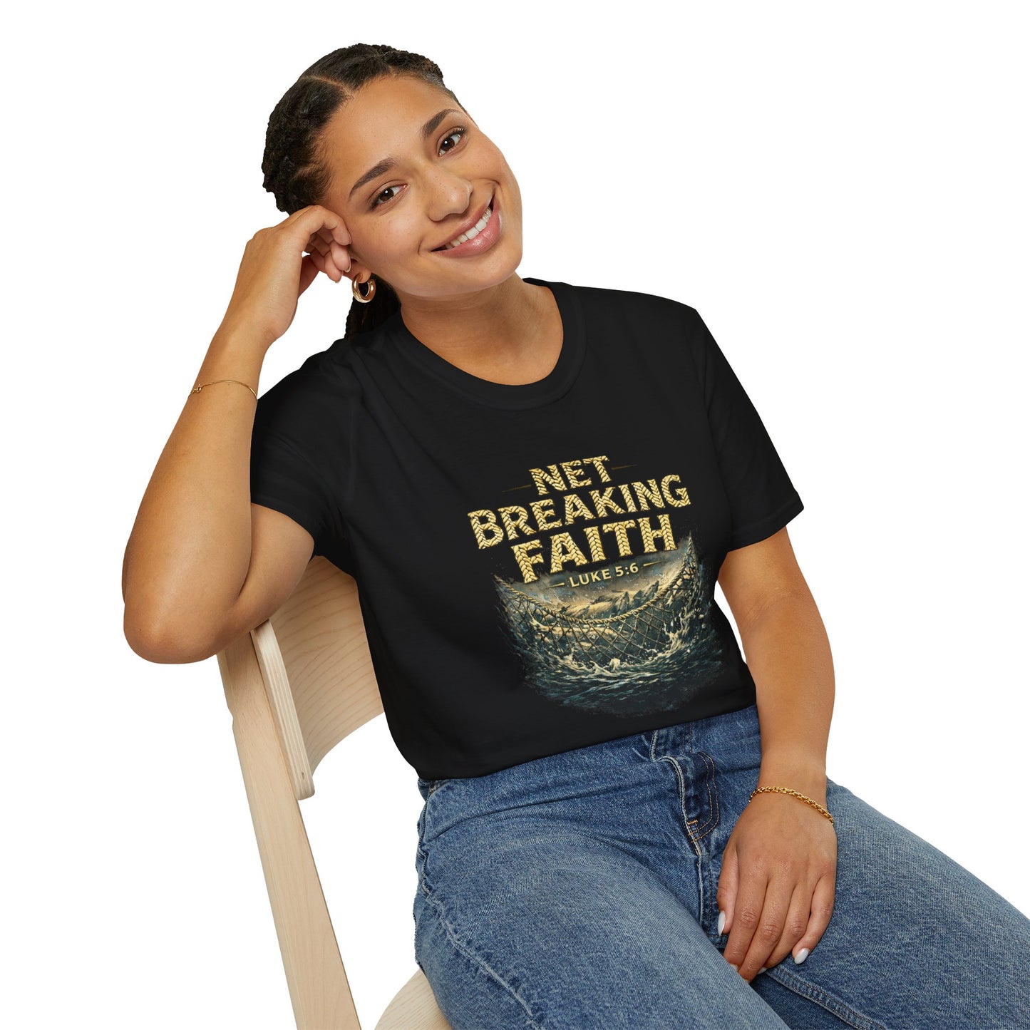 Net Breaking Faith T-Shirt — Vintage Fishing Faith Graphic Tee