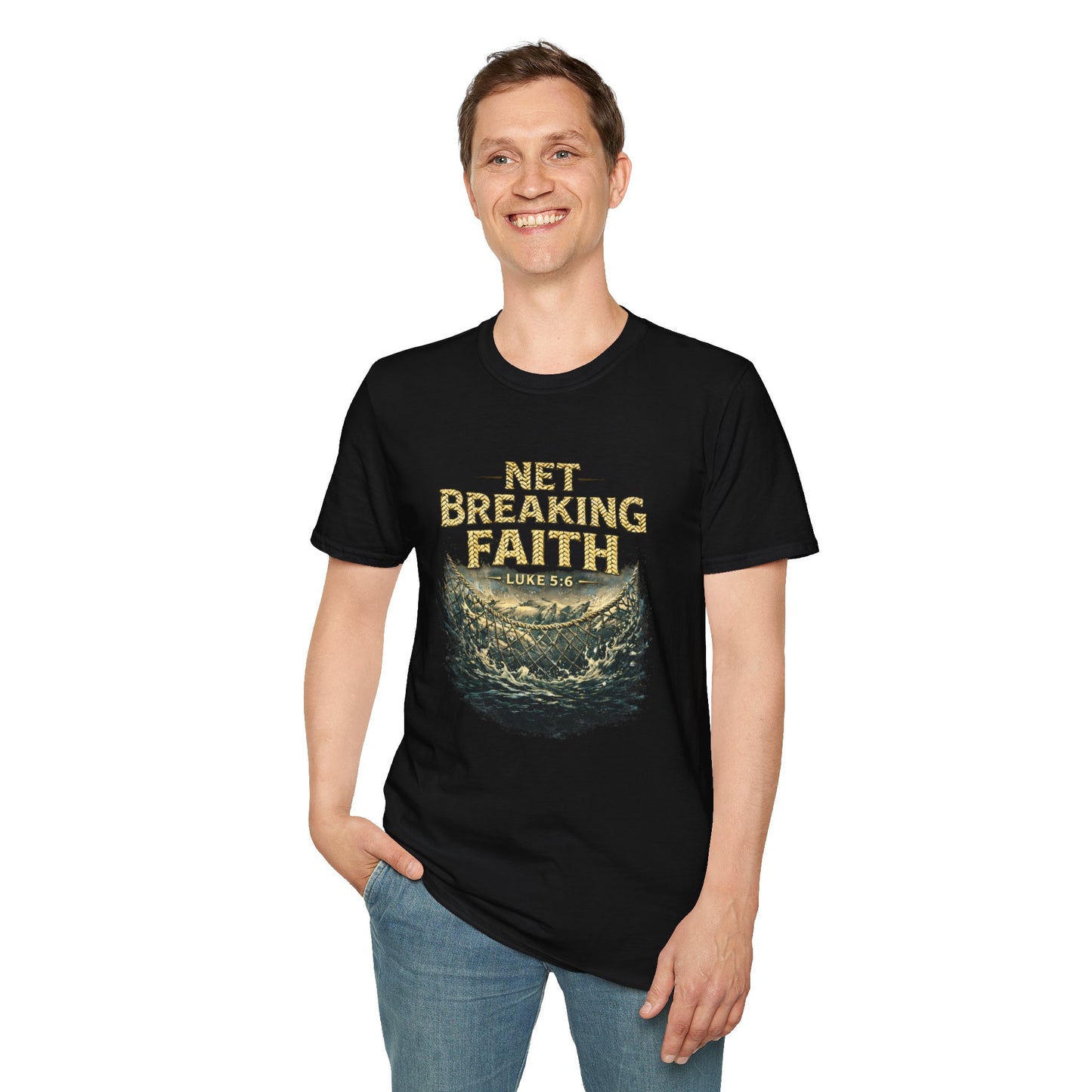 Net Breaking Faith T-Shirt — Vintage Fishing Faith Graphic Tee