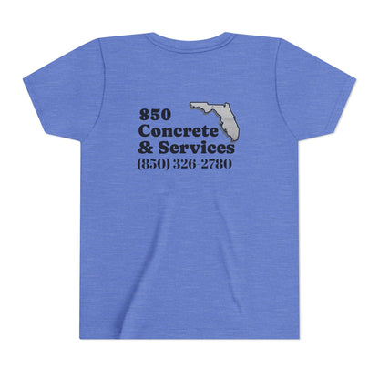 850 Concrete Services Youth Tee, Kid's Casual Shirt, Florida State Pride, Gift for Builders, Summer Wear, Handmade Tee